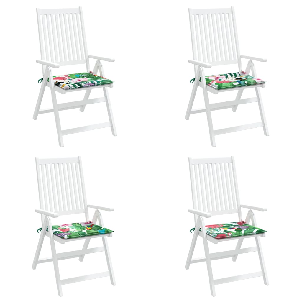 Coussins de chaise de jardin lot de 4 multicolore 50x50x3 cm