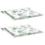 Coussins de chaise lot de 2 motif de feuilles 50x50x3 cm tissu