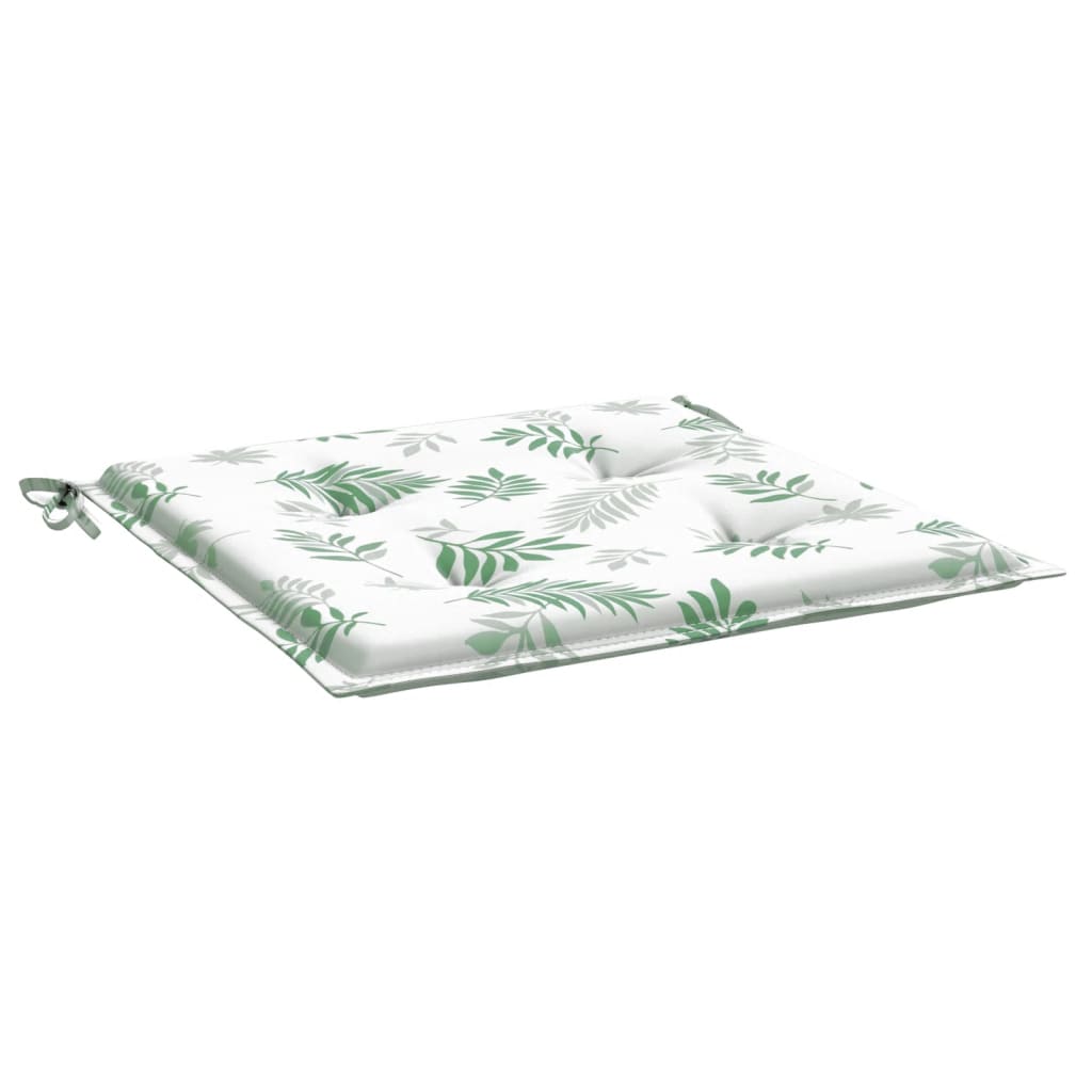 Coussins de chaise lot de 2 motif de feuilles 50x50x3 cm tissu