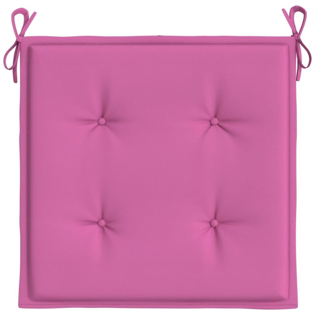 Coussins de chaise de jardin lot de 4 rose 50x50x3 cm tissu