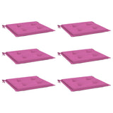 Coussins de chaise de jardin lot de 6 rose 50x50x3 cm tissu