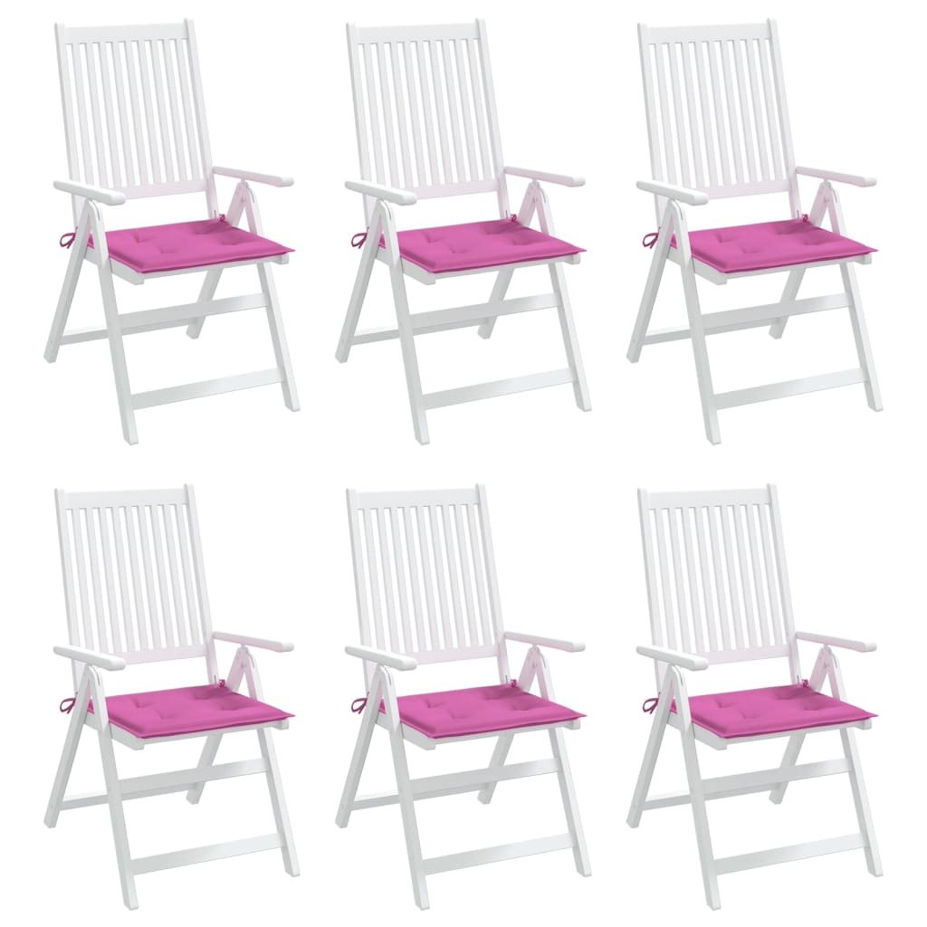 Coussins de chaise de jardin lot de 6 rose 50x50x3 cm tissu