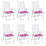 Coussins de chaise de jardin lot de 6 rose 50x50x3 cm tissu