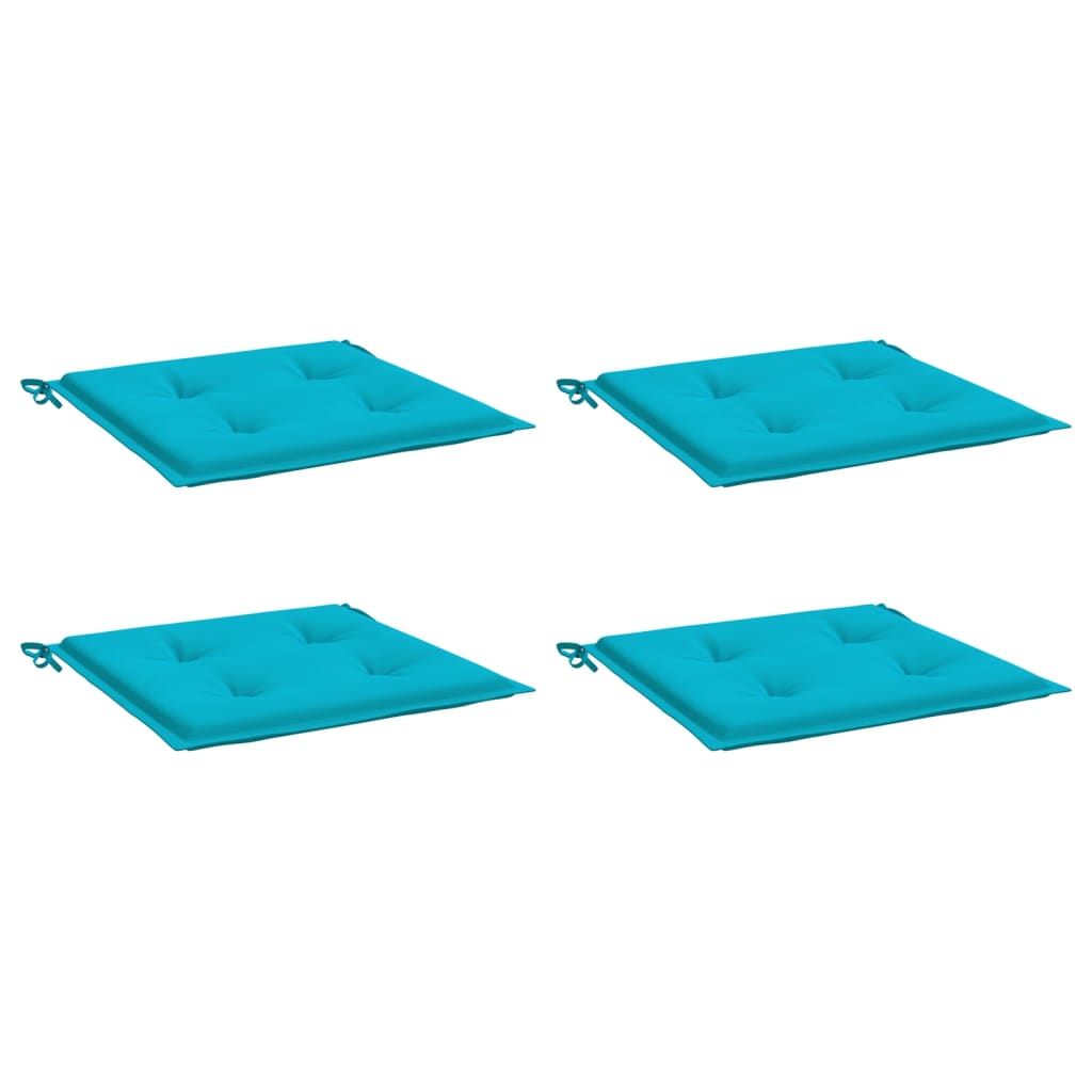 Coussins de chaise de jardin lot de 4 turquoise 50x50x3cm tissu