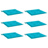 Coussins de chaise de jardin lot de 6 turquoise 50x50x3cm tissu