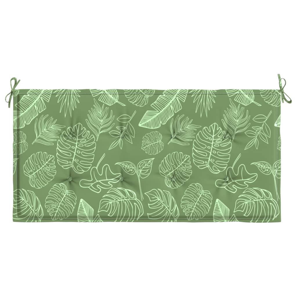 Coussin de banc de jardin motif de feuilles 100x50x3 cm