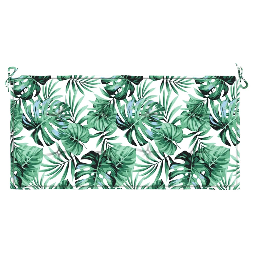 Coussin de banc de jardin motif de feuilles 120x50x3 cm