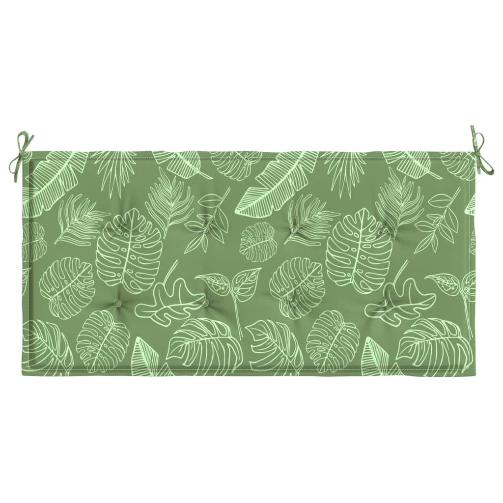 Coussin de banc de jardin motif de feuilles 120x50x3 cm