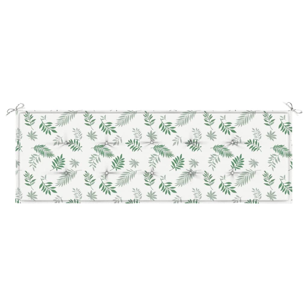 Coussin de banc de jardin motif de feuilles 150x50x3 cm