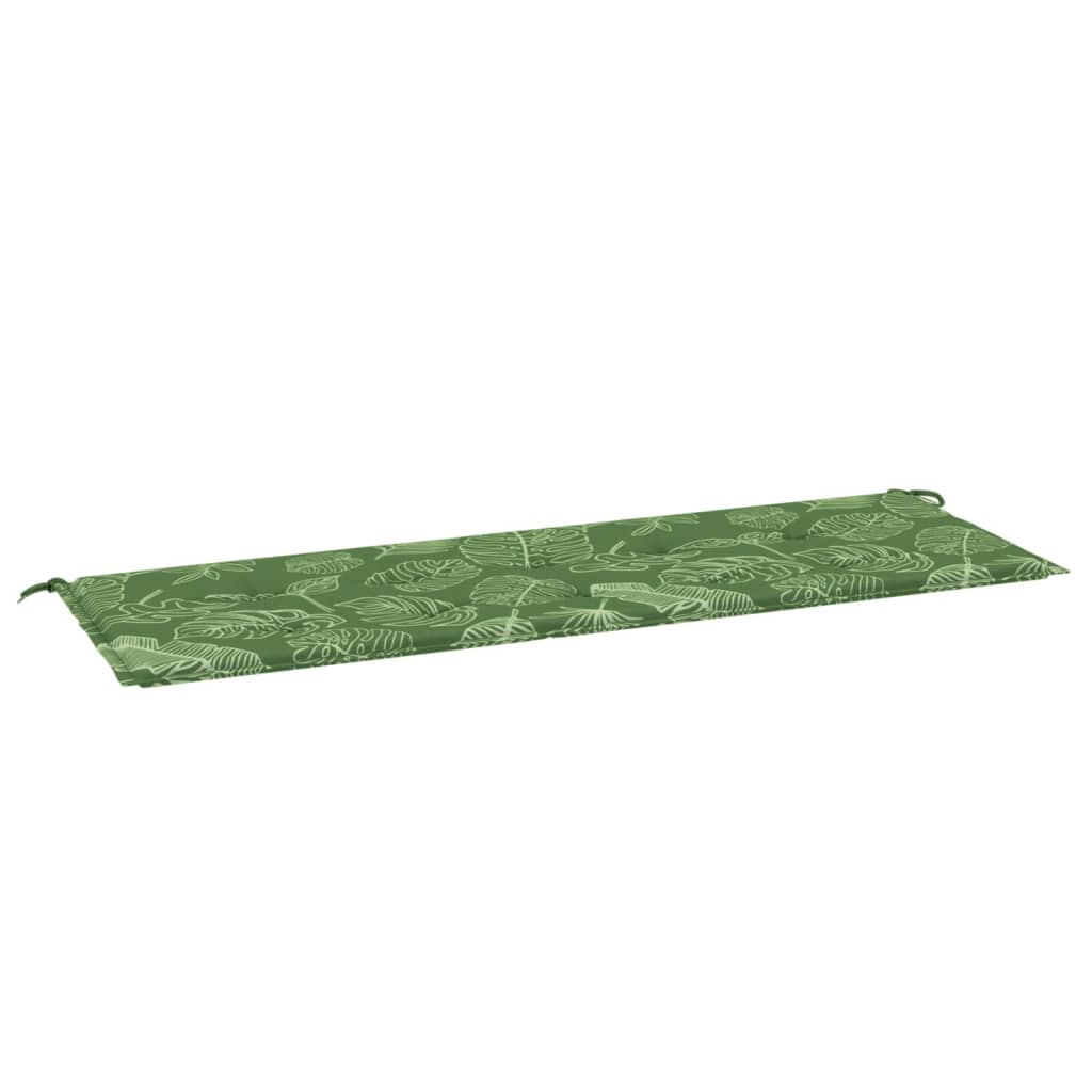 Coussin de banc de jardin motif de feuilles 150x50x3 cm