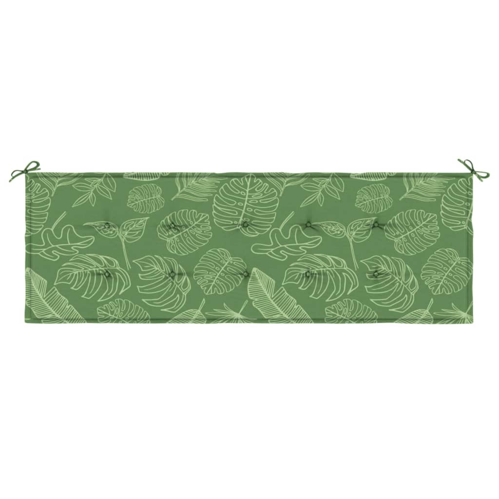 Coussin de banc de jardin motif de feuilles 150x50x3 cm