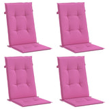 Coussins de chaise à dossier haut lot de 4 rose tissu