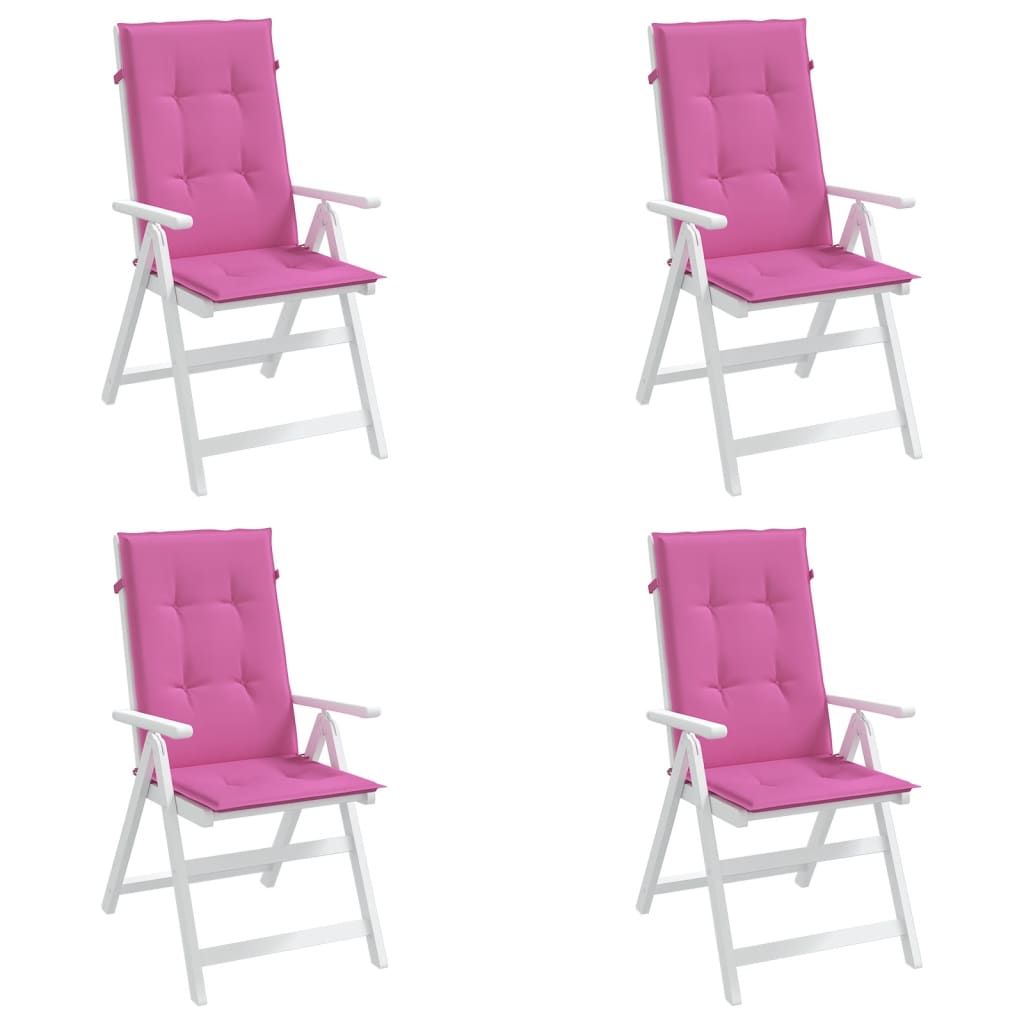 Coussins de chaise à dossier haut lot de 4 rose tissu