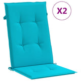 Coussins de chaise à dossier haut lot de 2 turquoise tissu