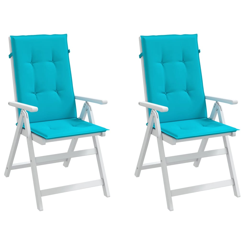 Coussins de chaise à dossier haut lot de 2 turquoise tissu