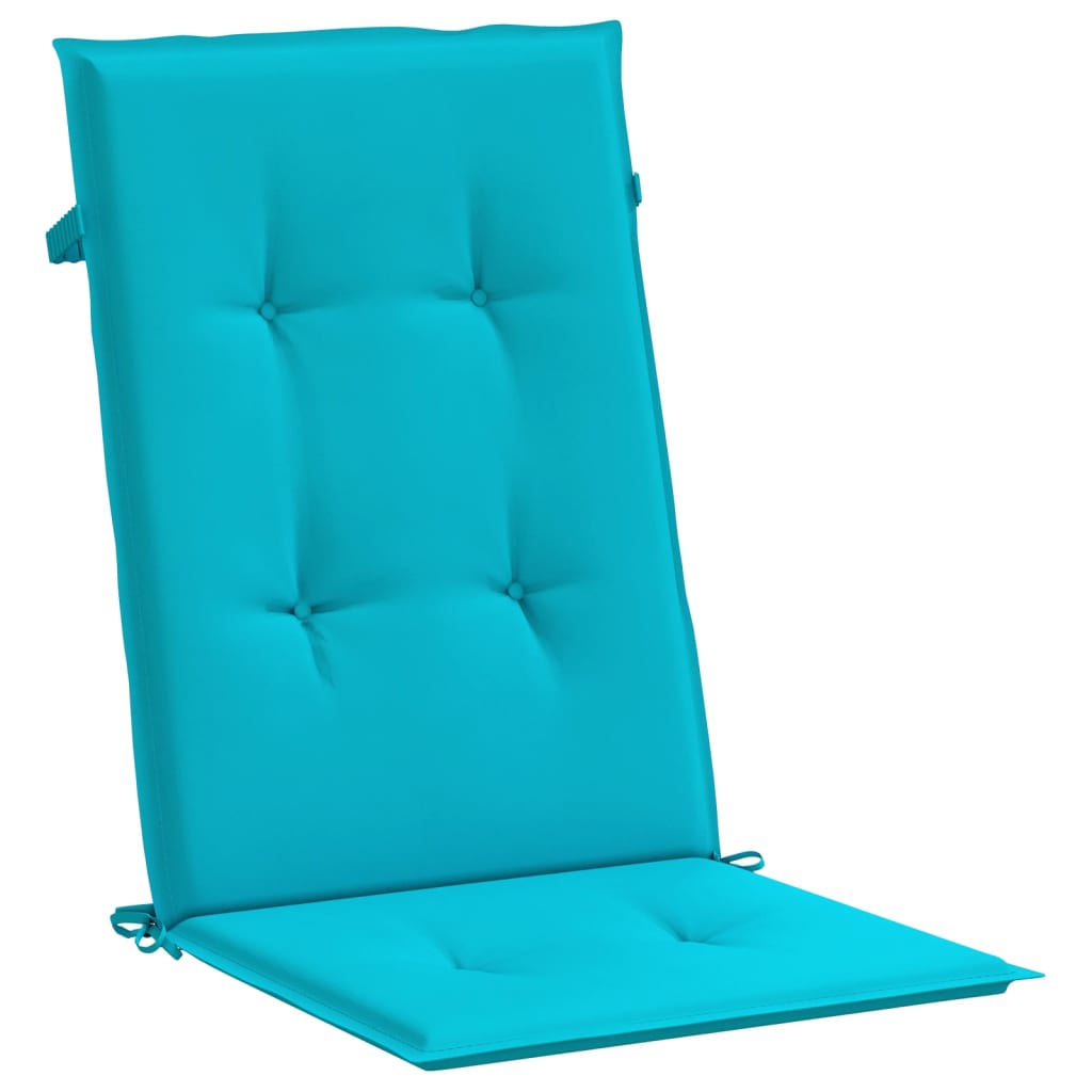 Coussins de chaise à dossier haut lot de 2 turquoise tissu