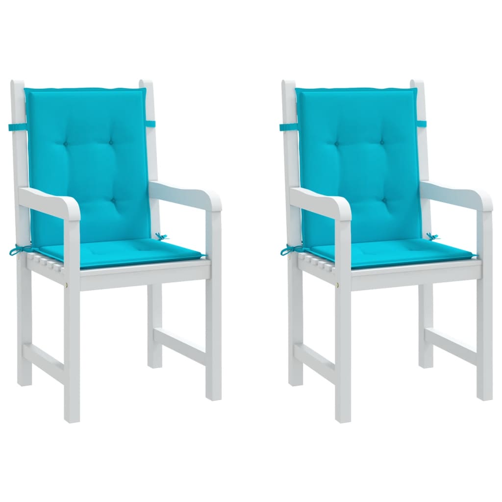 Coussins de chaise à dossier bas lot de 2 turquoise tissu