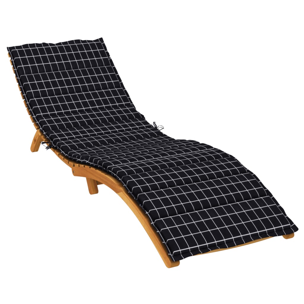 Coussin de chaise longue motif à carreaux noir tissu oxford