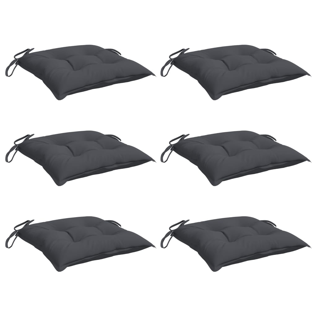 Coussins de chaise lot de 6 anthracite 40x40x7 cm