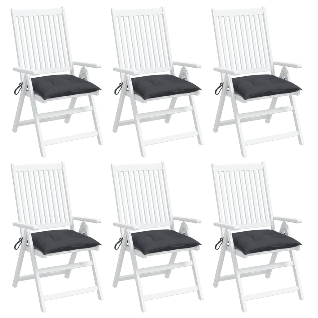 Coussins de chaise lot de 6 anthracite 40x40x7 cm