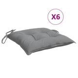 Coussins de chaise lot de 6 gris 40x40x7 cm tissu oxford