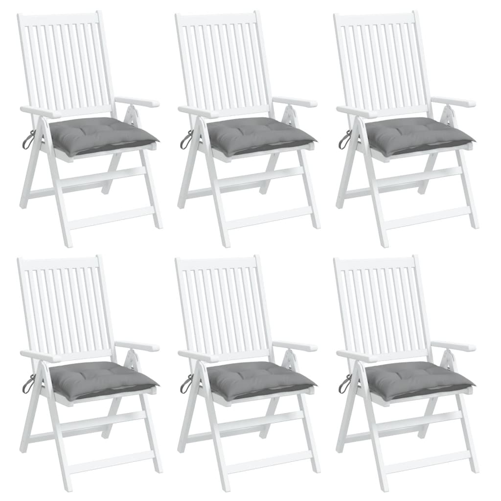 Coussins de chaise lot de 6 gris 40x40x7 cm tissu oxford