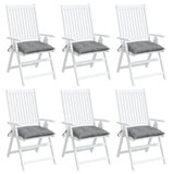 Coussins de chaise lot de 6 gris 40x40x7 cm tissu oxford