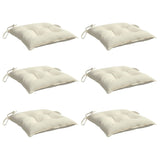 Coussins de chaise lot de 6 blanc crème 40x40x7 cm tissu oxford