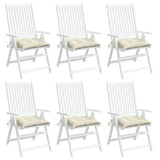 Coussins de chaise lot de 6 blanc crème 40x40x7 cm tissu oxford