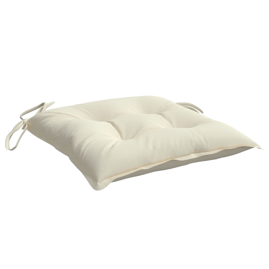 Coussins de chaise lot de 6 blanc crème 40x40x7 cm tissu oxford