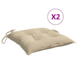 Coussins de chaise lot de 2 beige 40x40x7 cm tissu oxford