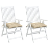 Coussins de chaise lot de 2 beige 40x40x7 cm tissu oxford