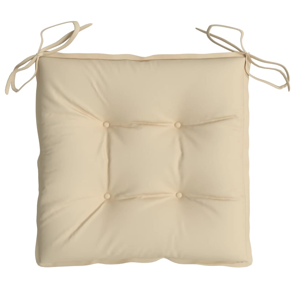 Coussins de chaise lot de 2 beige 40x40x7 cm tissu oxford