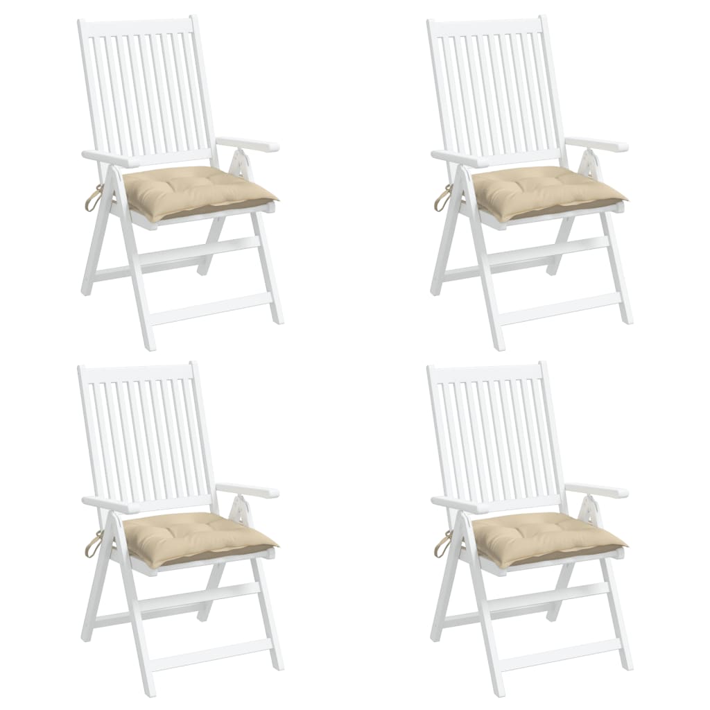 Stuhlkissen, 4er-Set, beige, 40 x 40 x 7 cm, Oxford-Stoff