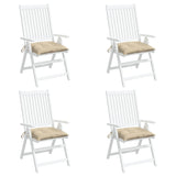 Coussins de chaise lot de 4 beige 40x40x7 cm tissu oxford