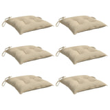 Coussins de chaise lot de 6 beige 40x40x7 cm tissu oxford