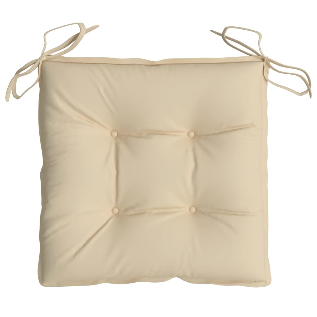 Coussins de chaise lot de 6 beige 40x40x7 cm tissu oxford