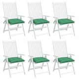 Coussins de chaise lot de 6 vert 40x40x7 cm tissu oxford