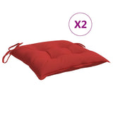 Coussins de chaise lot de 2 rouge 40x40x7 cm tissu oxford