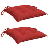 Coussins de chaise lot de 2 rouge 40x40x7 cm tissu oxford