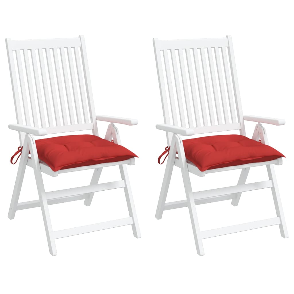 Coussins de chaise lot de 2 rouge 40x40x7 cm tissu oxford