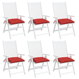 Coussins de chaise lot de 6 rouge 40x40x7 cm tissu oxford