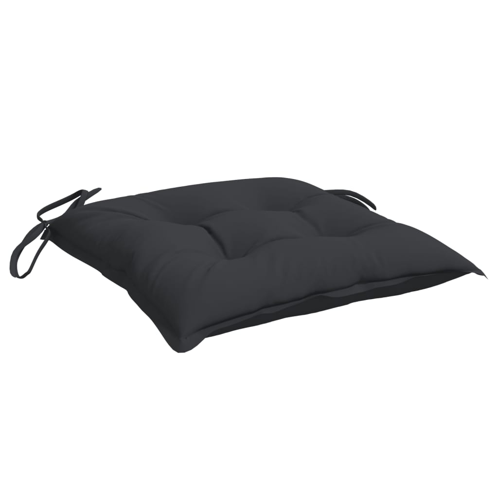 Coussins de chaise lot de 2 noir 40x40x7 cm tissu oxford