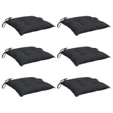 Coussins de chaise lot de 6 noir 40x40x7 cm tissu oxford