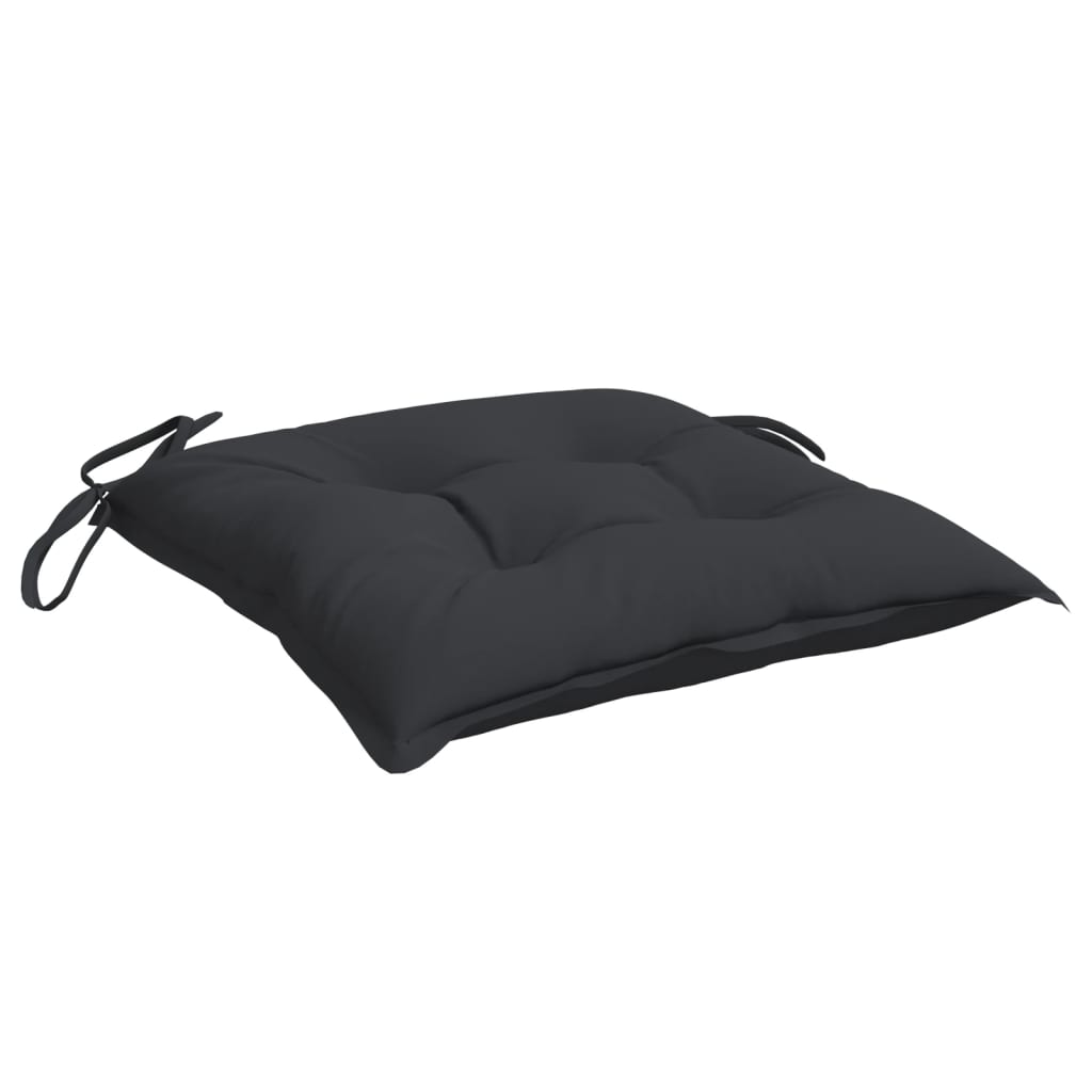 Coussins de chaise lot de 6 noir 40x40x7 cm tissu oxford