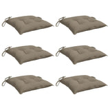 Coussins de chaise lot de 6 taupe 40x40x7 cm tissu oxford