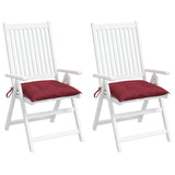 Coussins de chaise lot de 2 rouge bordeaux 40x40x7 cm