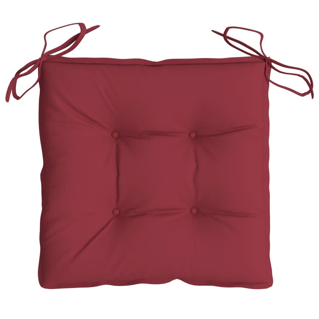 Coussins de chaise lot de 2 rouge bordeaux 40x40x7 cm