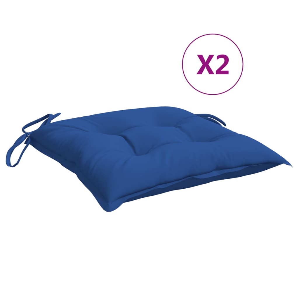 Coussins de chaise lot de 2 bleu 40x40x7 cm tissu oxford