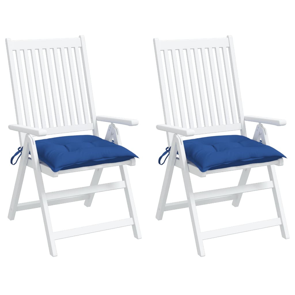 Coussins de chaise lot de 2 bleu 40x40x7 cm tissu oxford